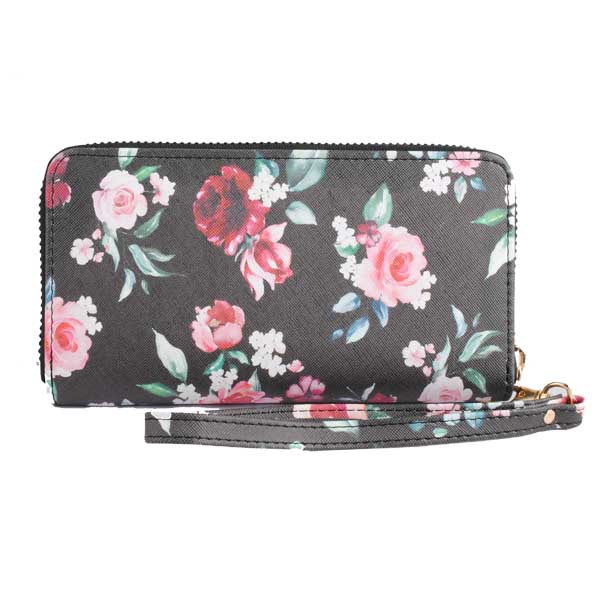 PU flower printing wallet